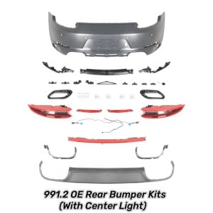 Porsche 911 Carrera 2017-2019 991.2 OE Rear Bumper Body Kit with Tail Lights and Center Light - Free Shipping - ToSaver.com