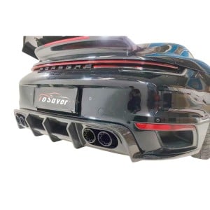 Porsche 911 TurboS 2019-2024 (992) BRABUS Style Dry Carbon Fiber Rear Lip with Exhaust Tips - Free Shipping - ToSaver.com
