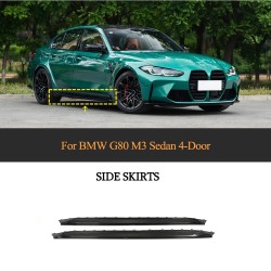 Pre-preg Dry Carbon Fiber G80 M3 Car Side Skirts Extension for BMW G80 M3 Competition 2021 2022 (1 Set)
