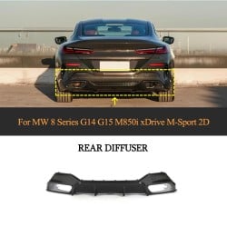 Pre-preg Dry Carbon Fiber Rear Spoiler Diffuser for BWM 8 Series G14 G15 2018-2022