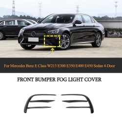 Dry Carbon Fiber Front Bumper Canards for Mercedes Benz E Class W213 E300 E350 E400 E450 Sedan 4-Door 2020-2021