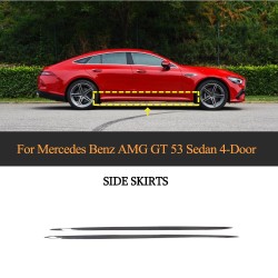 Carbon Fiber Side Skirts Molding Trim for Mercedes Benz AMG GT 53 GT 43 X290 4-Door Coupe 2019-2021