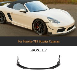 For Porsche 718 Boxster Cayman 2016-2019 Carbon Fiber Front Bumper Lip Spoiler