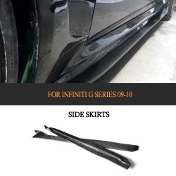 Carbon Fiber Car Side Skirts Extension Lip for Infiniti G37 2-Door Base Journey Coupe 2009 - 2013