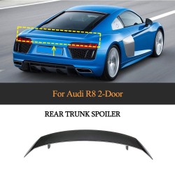 GT Style Carbon Fiber R8 Rear Wing Spoiler for AUDI R8 Coupe 2-Door 2016-2019