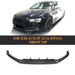Carbon Fiber Front Bumper Lip Spoiler Bodykit Fit For Audi A5 S5 2Door 2012-2016