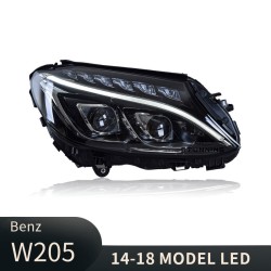 Upgrade to Full LED Dual-Lens Headlights for Mercedes-Benz C-Class W205 C180 C260 (2014-2018) | Pair