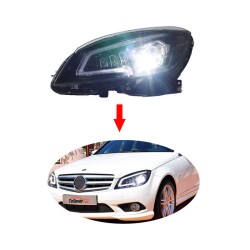 Upgrade to Full LED Dynamic Daytime Running Lights Headlights for Mercedes-Benz C-Class W204 (2007-2011) | Pair