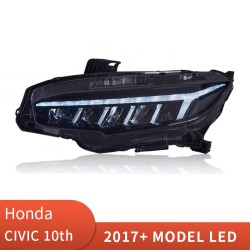 Upgrade to Full LED Headlights with Daytime Running Lights for 2016-2021 Honda Civic | Pair | Plug-and-Play