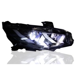 Upgrade to Full LED Headlights for 2016-2019 Honda 10th Civic | Lamborghini Style DRL | Flowing Sequential Indicators| Pair