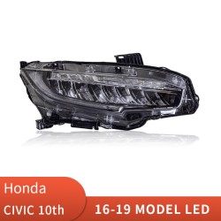 Upgrade to Full LED Headlights for 2016-2019 Honda Civic | Flowing Daytime Running Lights | Dynamic Turn Signals |Pair