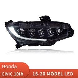 Upgrade to Full LED Dynamic Headlights for 2016-2020 Honda Civic | Plug-and-Play | Pair