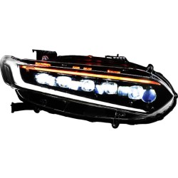 Upgrade to LED Crystal Lens Headlights with Flowing Turn Signals for 2018 Honda Accord | Plug-and-Play | Pair