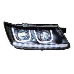 Upgrade to LED Headlights with Angel Eye Lenses for 2009-2016 Dodge Journey | Plug-and-Play | Pair