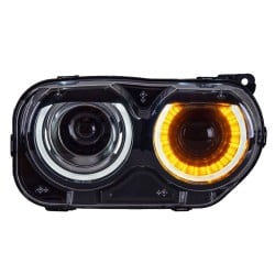 Upgrade to LED Angel Eyes Headlights for Dodge Challenger 2015-2020 | Plug-and-Play | Pair | Confirm Fitment