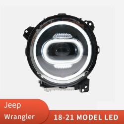 Upgrade to Full LED Headlights for JEEP Wrangler 2018-2021 | Daytime Running Lights | Plug-and-Play | Pair