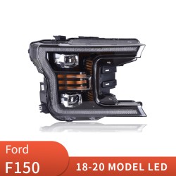 Upgrade Your F150 Raptor Headlights to Full LED Lens with Daytime Running Lights | 2018-2020 Models | Plug-and-Play | Pair