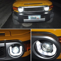 Upgrade Your Toyota FJ Cruiser Headlights to LED Daytime Running Lights | Xenon High/Low Beam | 2007-2020 | Plug-and-Play | Pair