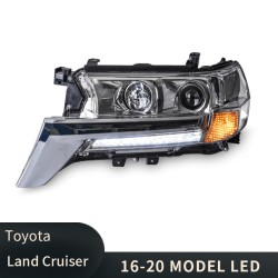 Upgrade Your Toyota Land Cruiser Headlights to LED Projector Daytime Running Lights | 2016-2020 | Plug-and-Play | Pair