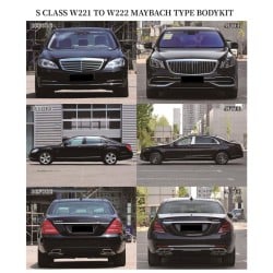 Upgrade 2012-2016 Mercedes S-Class W221 to W222 Maybach Style Body Kit | Luxury Car Exterior Conversion