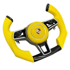 Custom Carbon Fiber Racing Steering Wheel for Porsche 718, 911, Panamera, Cayenne, Macan, Taycan - Elevate Your Drive